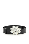 ALESSANDRA RICH ALESSANDRA RICH LEATHER BELT WITH FLOWER BUCKLE