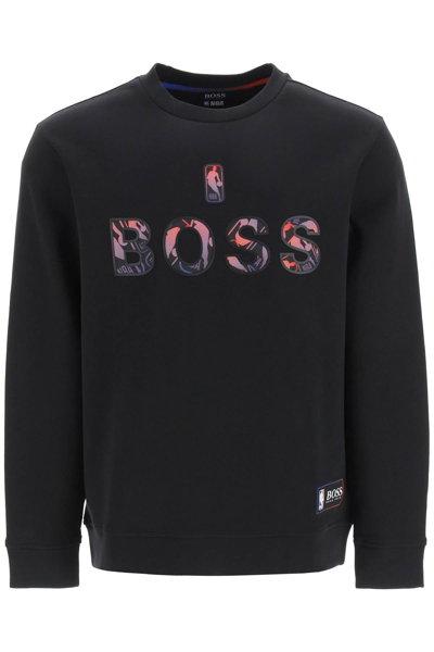 Hugo Boss Boss Boss X Nba Double Logo Sweatshirt In Black
