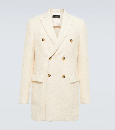 Amiri Ivory-coloured Double-breasted Coat In White