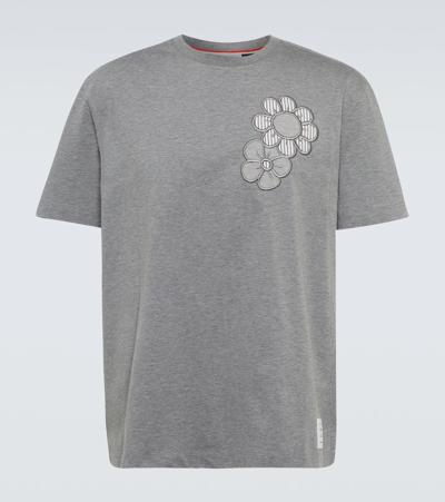Thom Browne Midweight Jersey Anchor Short Sleeve Tee In 055 Lt Grey