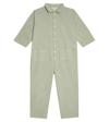 Caramel Cosmos Cotton Jumpsuit In Sage Poplin