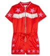 Stella Mccartney Short Jumpsuit With Application In Rosa/bianco