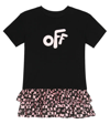 Off-white Little Girl's & Girl's Monogram T-shirt Dress In Black Pink