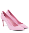 Christian Louboutin Sporty Kate 85mm Patent Soft Lining Red Sole Pumps In Pink