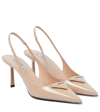 Prada Leather Slingback Pumps In Cipria