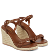 GIANVITO ROSSI LEATHER ESPADRILLE WEDGES