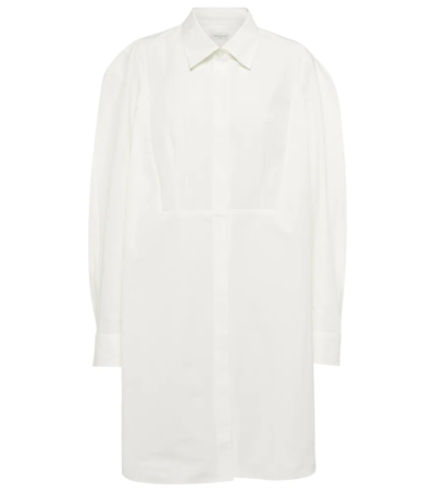 Dries Van Noten Taffeta Shirt Dress In White