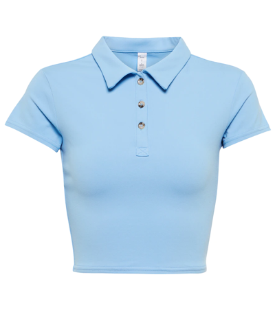 ALO YOGA SHORT-SLEEVE CROPPED POLO SHIRT 