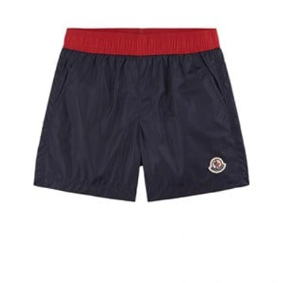 Moncler Kids' Nylon Beach Shorts In Navy