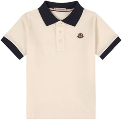 Moncler Kids' Creme Polo In Cream