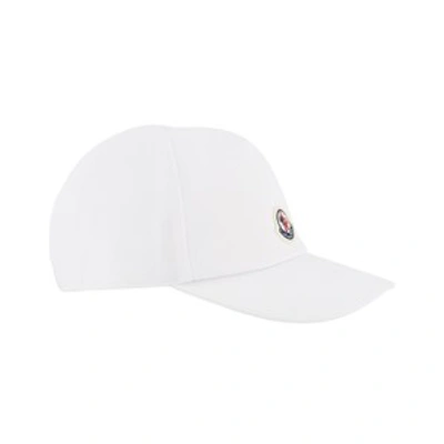 Moncler Kids' Logo Cotton Baseball Cap In White