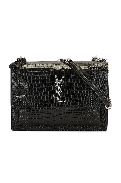 Saint Laurent Medium Sunset Chain Bag In Nero