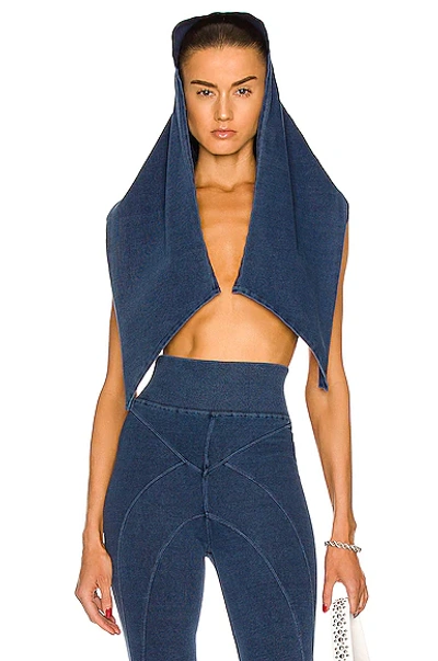 Alaïa Knitted Hood In Blue Jeans