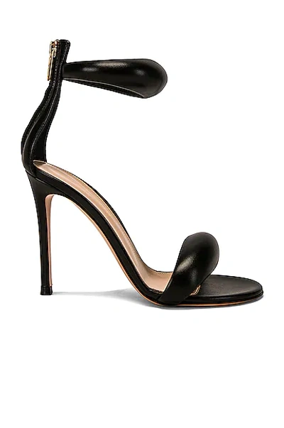 Gianvito Rossi Bijoux 105mm Puffy Napa Ankle-cuff High-heel Sandals In Black