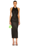 Alexander Wang Halter Dress With Bonded Seams In Black