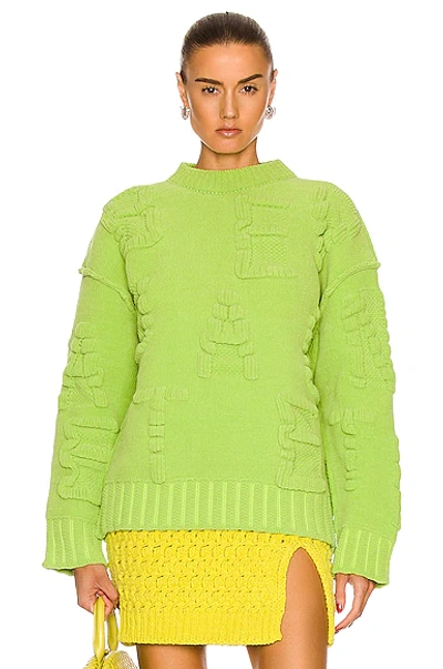 Bottega Veneta Chenille Sweater In Green
