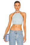 Magda Butrym Denim Halterneck Top In Blue