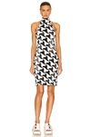 BOTTEGA VENETA CRINKLED WAVY TRIANGLE PRINT DRESS