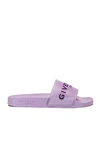 Givenchy Logo-print Rubber Slides In Lilac