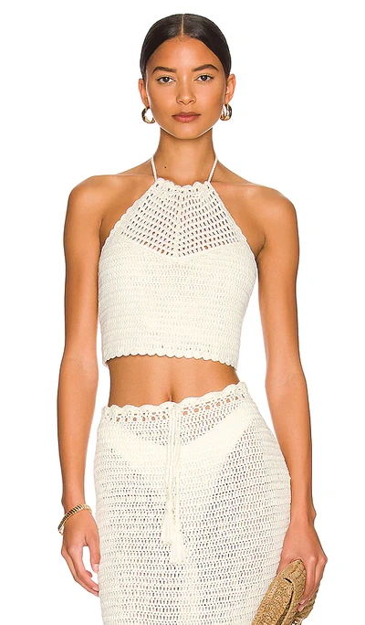 More To Come Angelina Halter Top In Ivory
