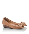 Tory Burch Shoes Amanda Open Toe Tumbled Leather Ballet Demi Wedge Royal Tan