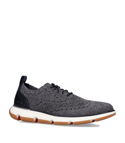 Cole Haan 4.zerøgrand Stitchlite Oxford Sneakers In Black Twisted Knit/ivory Gum
