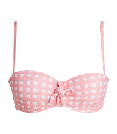 Heidi Klein Maldives Gingham Bikini Top In Pink