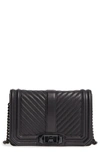 Rebecca Minkoff Small Love Leather Crossbody Bag In Black/ Black Hrdwr