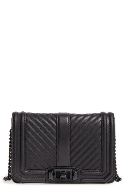 Rebecca Minkoff Small Love Leather Crossbody Bag In Black/ Black Hrdwr