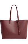 Saint Laurent 'shopping' Leather Tote - Burgundy In Rouge Legion