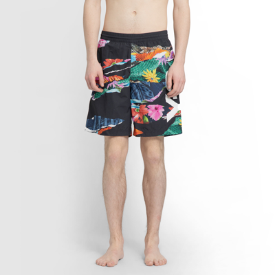Y-3 Black Recycled Nylon Swim Shorts In Multicolor
