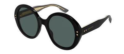 Gucci Gg1081s 001 Oversized Round Sunglasses In Grey