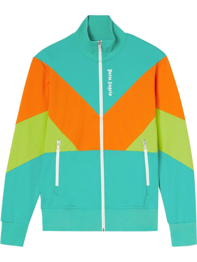 Palm Angels V Colorblock Track Jkt Forest Green Whi
