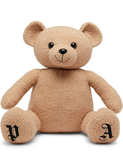 Palm Angels Logo-embroidered Teddy Bear In Brown Black