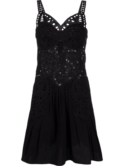 Alberta Ferretti Lace Style Cut Out Dress In Schwarz