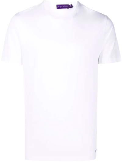 Ralph Lauren Purple Label Embroidered Logo T-shirt In Classic White