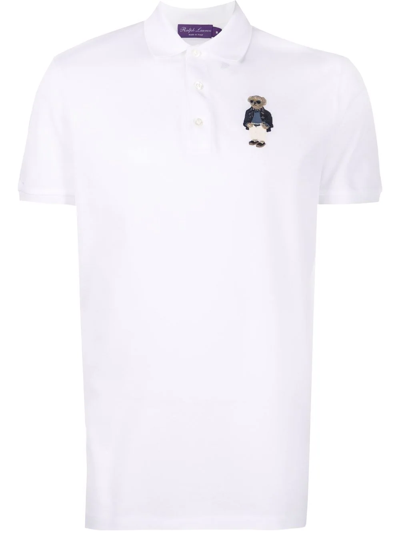 Ralph Lauren Purple Label Logo-embroidered Cotton Polo Shirt In White