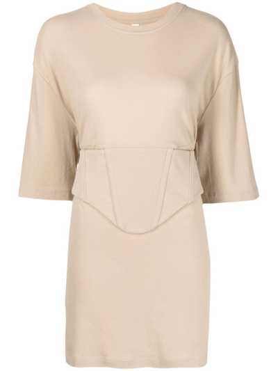 Dion Lee Corset-detail Tunic Top In Braun