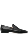 MAGNANNI INTERWOVEN LEATHER LOAFERS