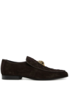 Kurt Geiger Men's Hugh Eagle Head Quilted Slip On Loafers In Brown