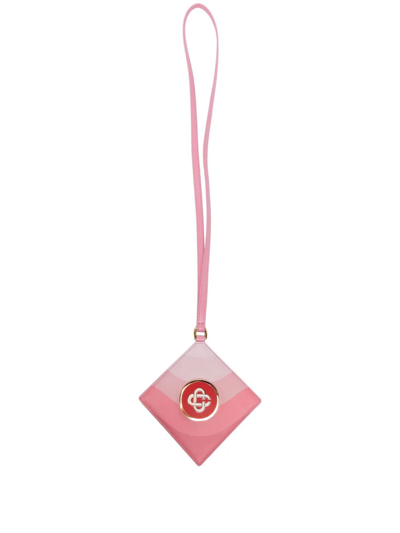 Casablanca Logo Patch Neck Strap Cardholder In Rosa