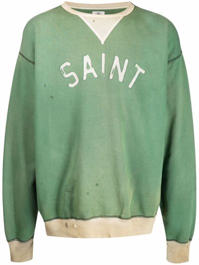 Saint Mxxxxxx Logo-print Sweatshirt In Grün