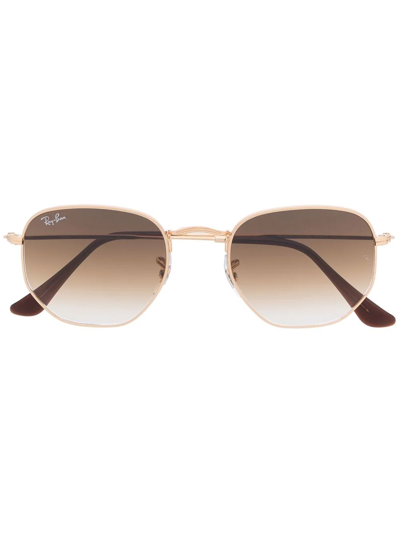 Ray Ban Round-frame Sunglasses In Gold