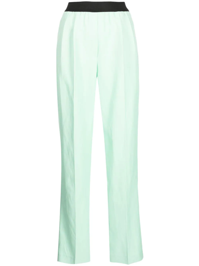 Loulou Studio High-rise Straight-leg Trousers In Green