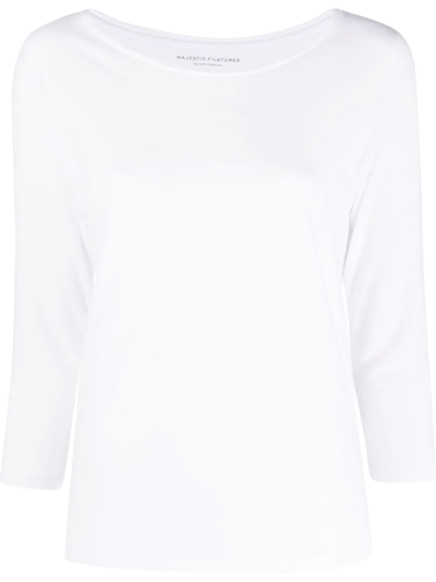 Majestic Round Neck T-shirt In Weiss