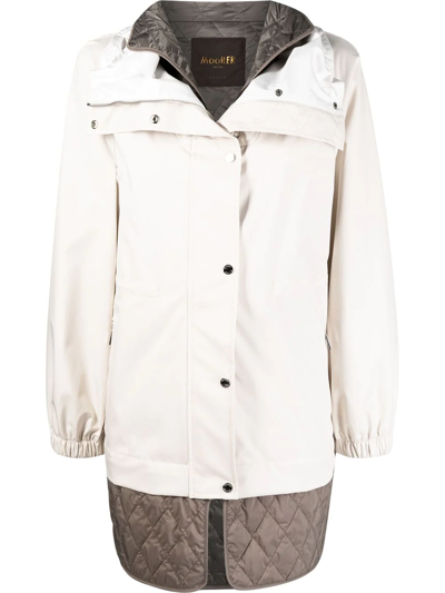 Moorer Romea-adb Layered Parka Coat In Weiss