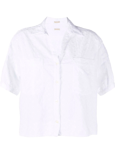 Massimo Alba Broderie-anglaise Shirt In Weiss