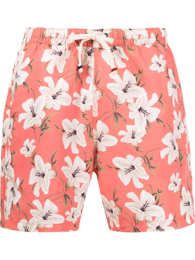 Altea Floral-print Swim Shorts In Orange