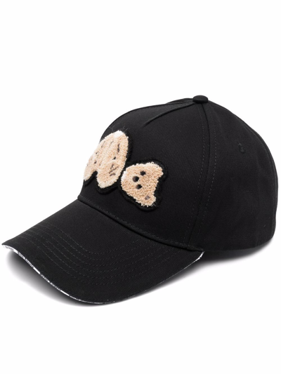 Palm Angels Black Teddy Bear Logo Baseball Cap