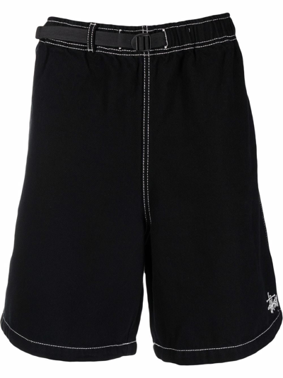 Stussy Belted-waist Bermuda Shorts Black
